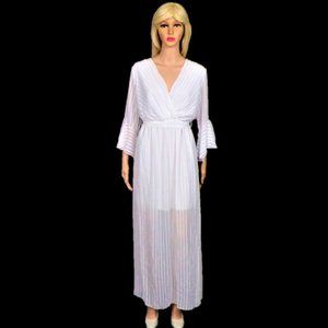 FN FASHION white long-sleeve maxi dress unknown M - L size 100% polyester